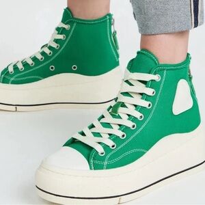 R13 Kelly Green High-Top Platform Sneakers